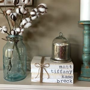 Hand stamped book stacks - personalized